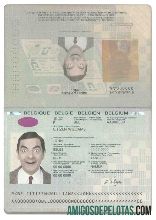 Passaporte Bélgica (2014 2017) modelo
